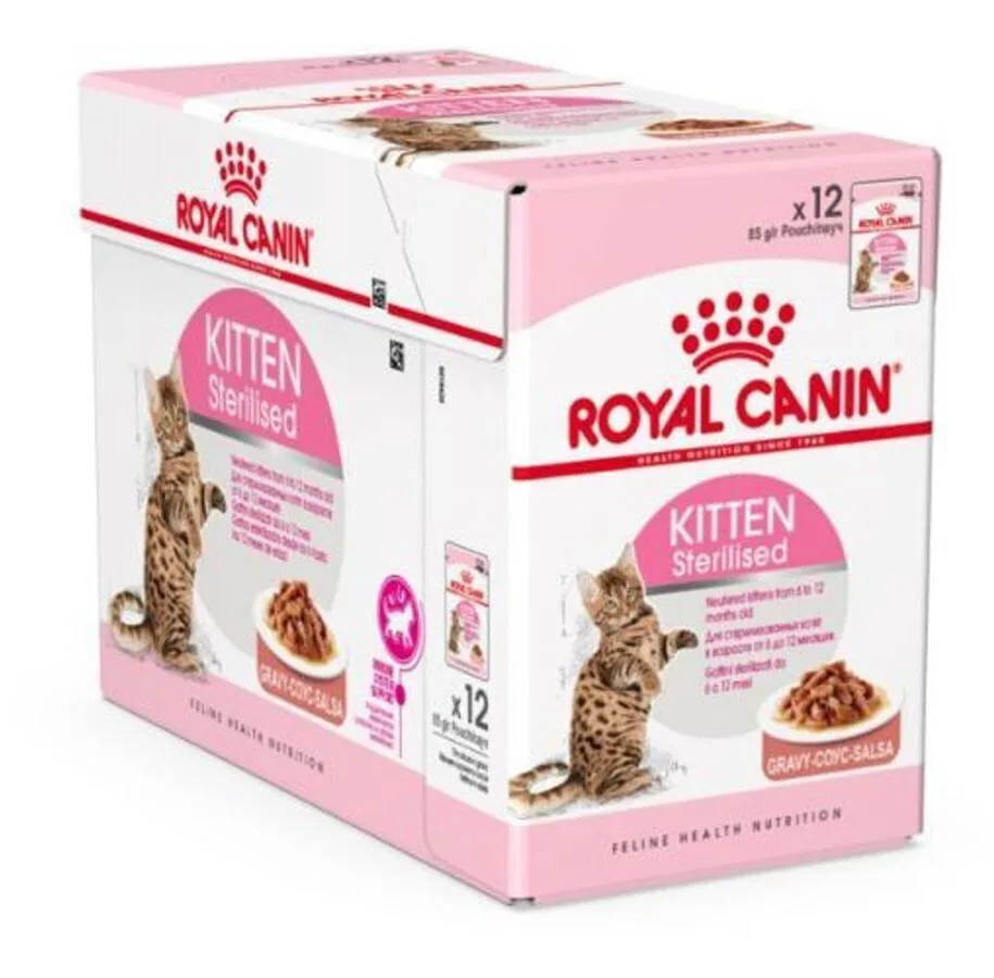 Royal Canin Sterilised Υγρή Τροφή για Ανήλικες Γάτες σε Φακελάκι με Κοτόπουλο 12x85gr - Image 1
