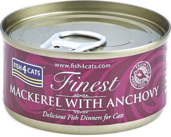 Fish4Cats Finest Υγρή Τροφή για Γάτες σε Κονσέρβα με Γαύρο και Σκουμπρί 10x70gr - Image 1