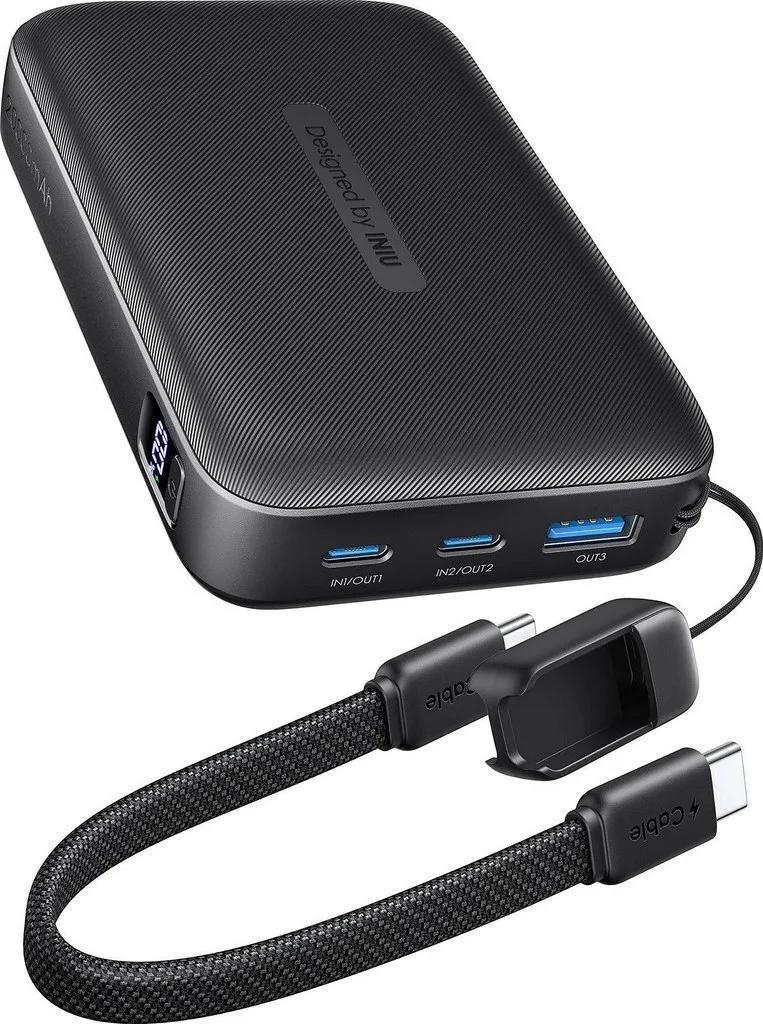 20251216153114_iniu_pocket_neo_power_bank_20000mah_22_5w_me_thyra_usb_a_kai_2_thyres_usb_c_mayro Iniu Pocket Neo Power Bank 20000mAh 22.5W με Θύρα USB-A και 2 Θύρες USB-C Μαύρο - Image 1