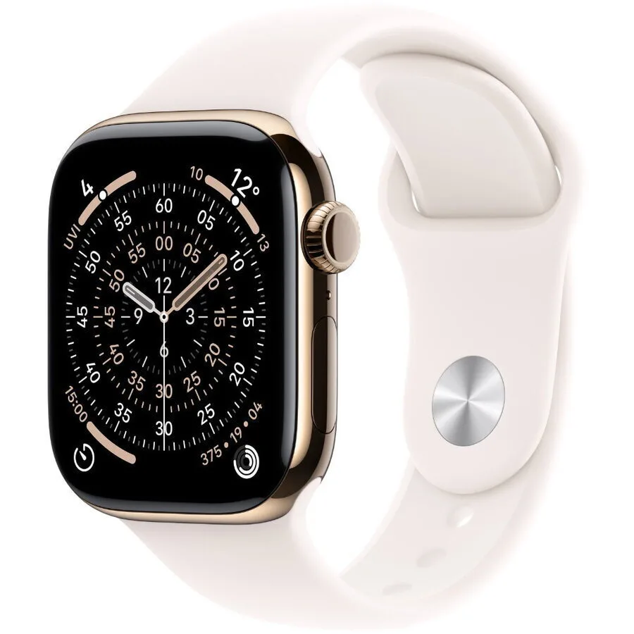 Apple Watch Series 11 Cellular Titanium 42mm Αδιάβροχο με eSIM και Παλμογράφο (Gold Titanium Case with Light Blush Sport Band - M/L) - Image 1