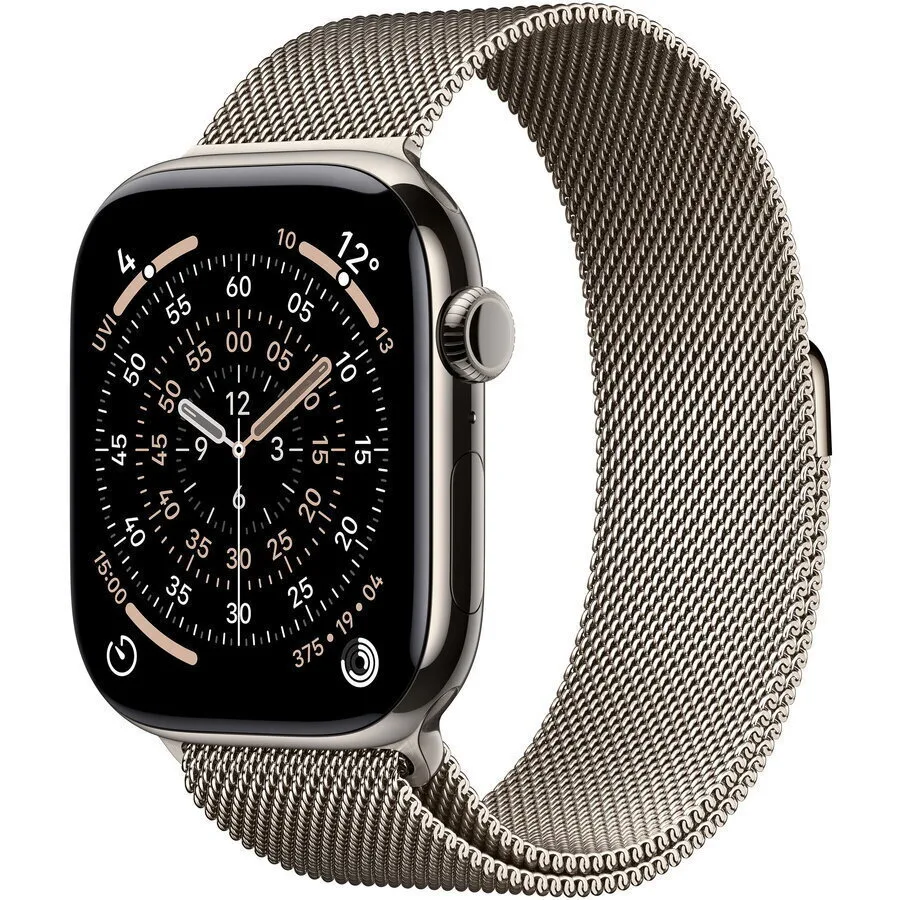 Apple Watch Series 11 Cellular Titanium 46mm Αδιάβροχο με eSIM και Παλμογράφο (Natural Titanium Case with Natural Milanese Loop - M/L) - Image 1