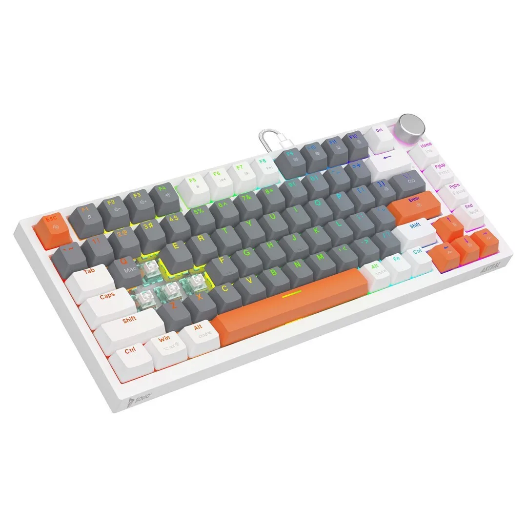 Savio Astral Gaming Πληκτρολόγιο με RGB φωτισμό (Αγγλικό US) Λευκό - Image 1