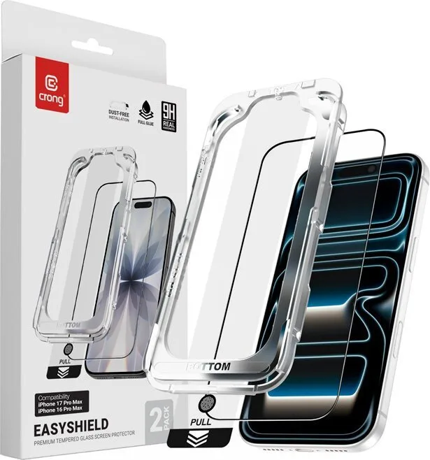 20251222155825_crong_tempered_glass_2tmch_mayro_iphone_17_pro_max_iphone_16_pro_max Crong Tempered Glass 2τμχ Μαύρο (iPhone 17 Pro Max / iPhone 16 Pro Max) - Image 1