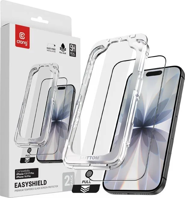 20251222160102_crong_tempered_glass_2tmch_mayro_iphone_17_17_pro_16_proxiaomi_17_pro Crong Tempered Glass 2τμχ Μαύρο (iPhone 17 / 17 Pro / 16 ProXiaomi 17 Pro) - Image 1