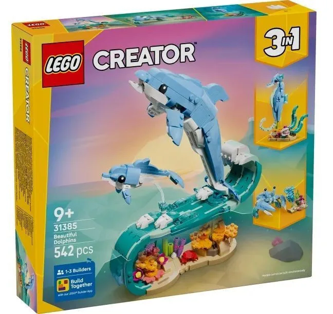 LEGO Creator 3-in-1 Sea Animals: Beautiful Dolphins για 9+ Ετών 542τμχ 31385 - Image 1