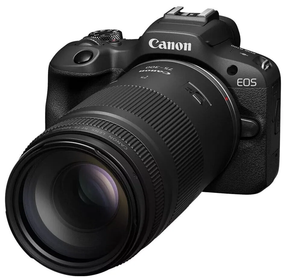Canon EOS R100 Mirrorless Φωτογραφική Μηχανή Kit (RF-S 18-45mm f/4.5-6.3 IS STM + RF 75-300mm f/4-5.6 IS STM) Μαύρη - Image 1