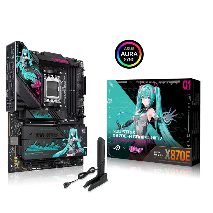 Asus Rog Strix X870E-H Gaming Wifi7 Hatsune Miku Edition Motherboard ATX με AMD AM5 Socket 90MB1MA0-M0EAY0 - Image 1