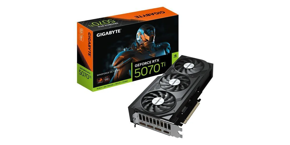 Gigabyte GeForce RTX 5070 Ti rev. 2.0 16GB GDDR7 Windforce OC Κάρτα Γραφικών GV-N507TWF3OCV2-16GD - Image 1