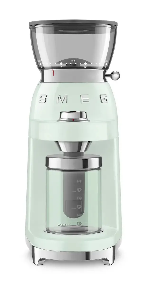 20260113155830_smeg_cgf03pgeu_ilektrikos_mylos_kafe_150w_me_choritikotita_240gr_tirkouaz Smeg CGF03PGEU Ηλεκτρικός Μύλος Καφέ 150W με Χωρητικότητα 240gr Τιρκουάζ - Image 1