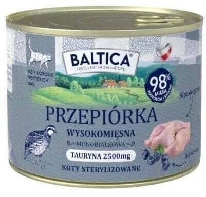 Baltica Υγρή Τροφή για Ενήλικες Γάτες με Ορτύκι 185gr - Image 1