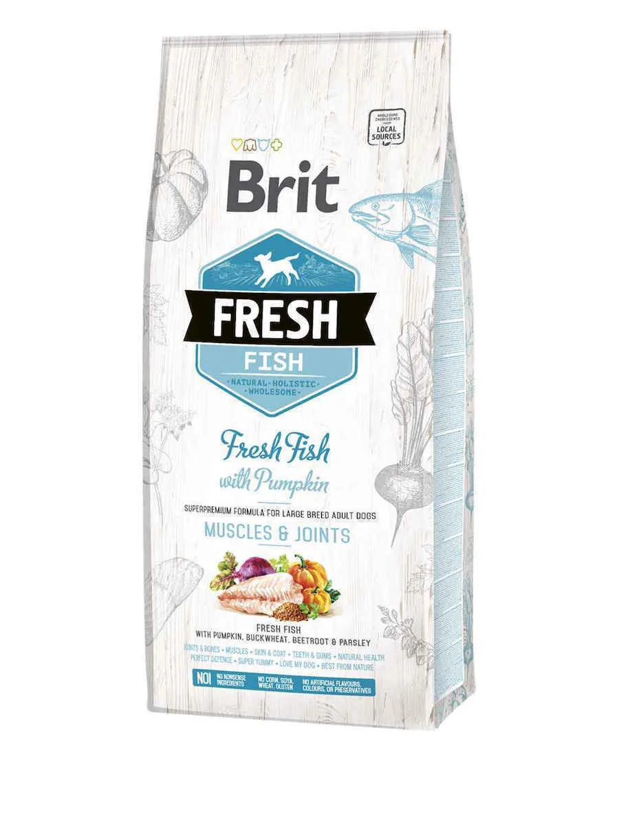 Brit Fresh Fish Muscles & Joints 12kg Ξηρά Τροφή για Ενήλικους Σκύλους Μεγαλόσωμων Φυλών με Κολοκύθα και Ψάρια - Image 1