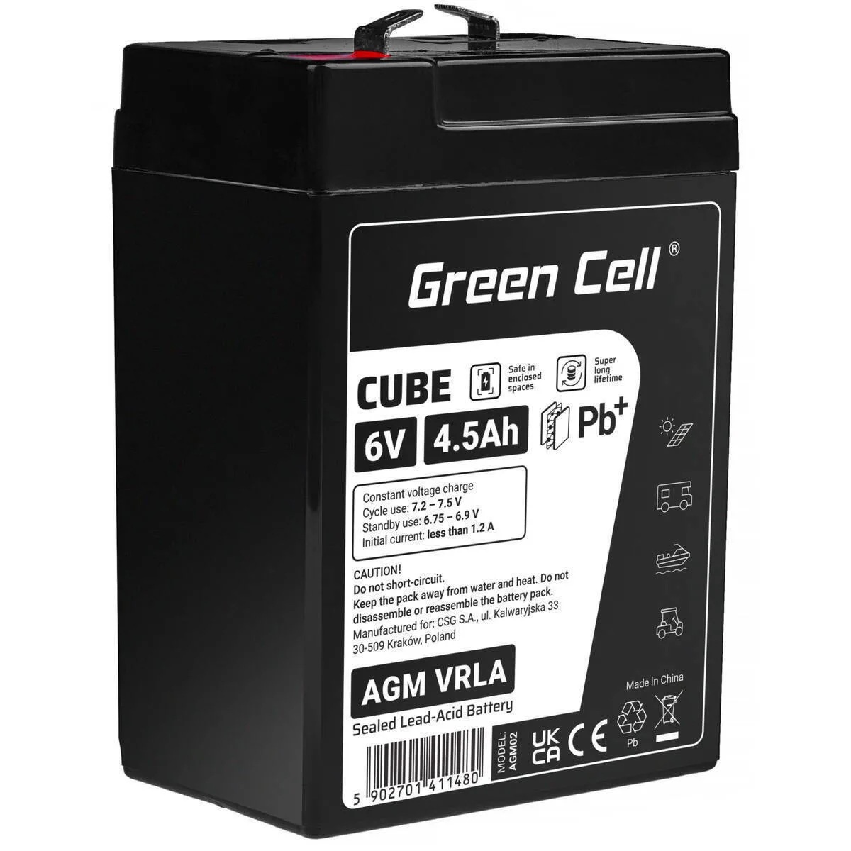 20260120104813_green_cell_mpataria_ups_me_choritikotita_4_5ah_kai_tasi_6v_agm6v4_5ah_j_1tmch Green Cell Μπαταρία UPS με Χωρητικότητα 4.5Ah και Τάση 6V AGM6V4-5AH-J 1τμχ - Image 1