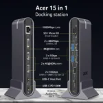 Acer USB-C Docking Station με HDMI/DisplayPort 4K PD Ethernet Γκρι (HP.DSCAB.022)