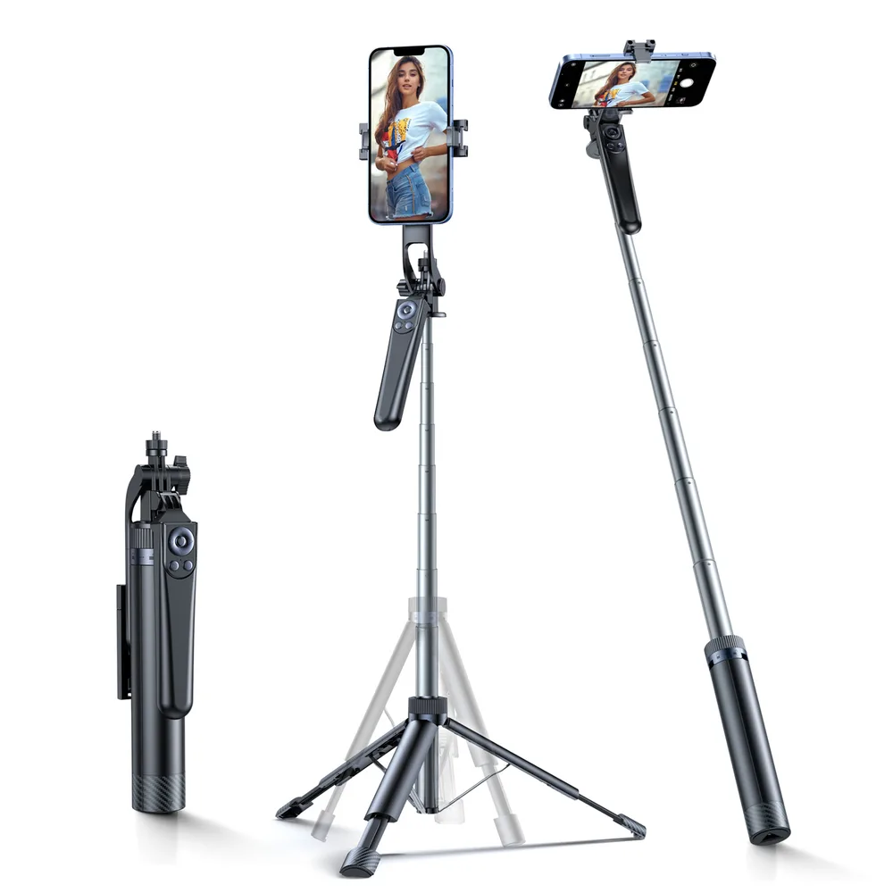 20260121163129_wozinsky_selfie_stick_tripodo_kinitou_me_bluetooth_mayro Wozinsky Selfie Stick Τρίποδο Κινητού με Bluetooth Μαύρο - Image 1
