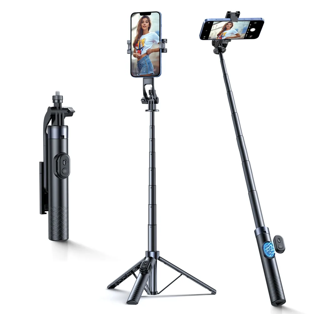 20260121163129_wozinsky_selfie_stick_tripodo_kinitou_me_bluetooth_mayro Wozinsky Selfie Stick Τρίποδο Κινητού με Bluetooth Μαύρο - Image 1