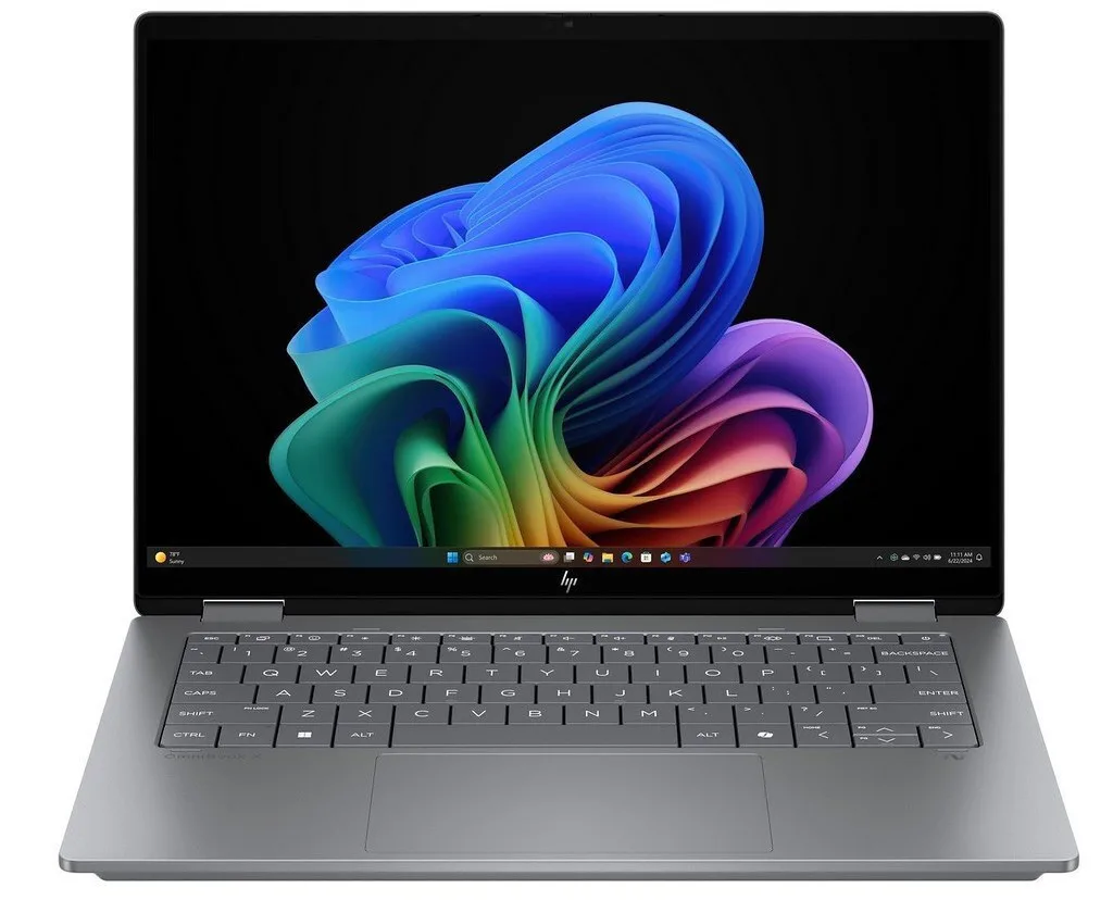 HP OmniBook X Flip 2-in-1 16" IPS FHD+ (Ryzen AI 300 Series-AI 5 340/16GB/1TB SSD/W11 Home) Meteor Silver (US Keyboard) - Image 1