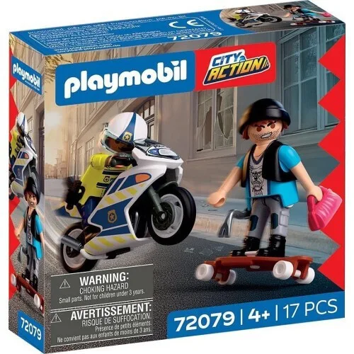 Playmobil City Action Αστυνομική Καταδίωξη με Μοτοσικλέτα για 4 ετών 72079 - Image 1