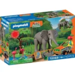 Playmobil Animals & Friends Φροντιστής Ζωολογικού Πάρκου Με Ελέφαντα Και Φλαμίνγκο για 4 ετών 72068