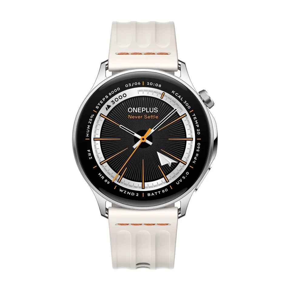OnePlus Watch Lite Stainless Steel 45mm Αδιάβροχο με Παλμογράφο (Ασημί) - Image 1
