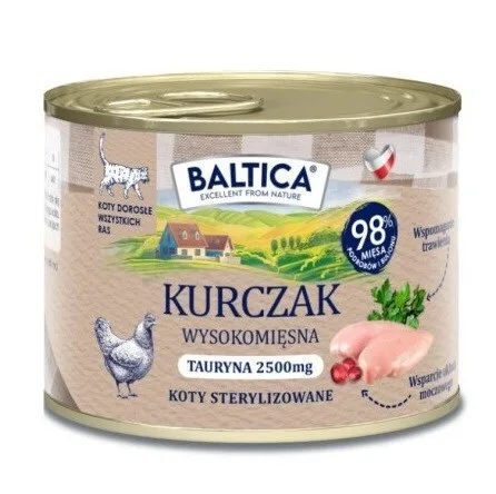 Baltica Υγρή Τροφή για Ενήλικες Γάτες σε Κονσέρβα με Κοτόπουλο χωρίς Σιτηρά 185gr - Image 1