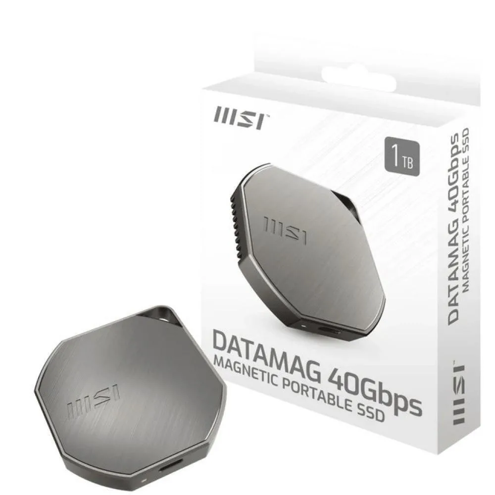 MSI DATAMAG 40Gbps USB-C Εξωτερικός SSD 1TB Ασημί - Image 1