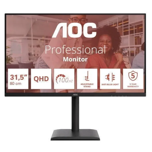 AOC Q32E4U IPS HDR Gaming Monitor 31.5" QHD 2560x1440 με Χρόνο Απόκρισης 4ms GTG - Image 1