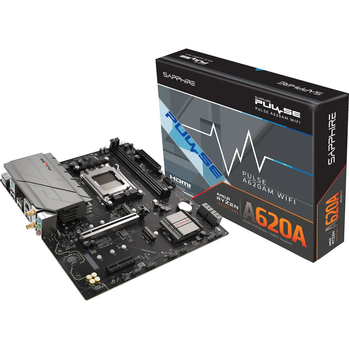 Sapphire Pulse A620AM Wi-Fi Motherboard Micro ATX με AMD AM5 Socket 52118-03-40G - Image 1