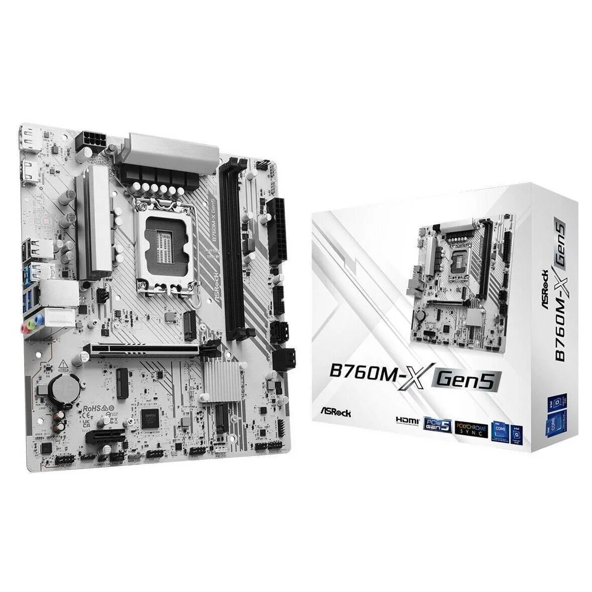 ASRock B760M-X Gen5 Motherboard Micro ATX με Intel 1700 Socket 90-MXBTR0-A0UAYZ - Image 1