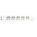 LogiLink Πολύπριζο 5 Θέσεων με 2 USB-A, Διακόπτη και Καλώδιο 1.5m LPS249U