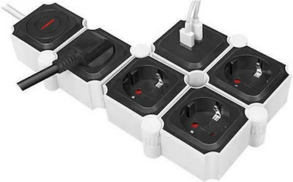 LogiLink LPS276U Πολύπριζο 4 Θέσεων με 2 USB-A, Διακόπτη και Καλώδιο 1.5m LPS276U - Image 1