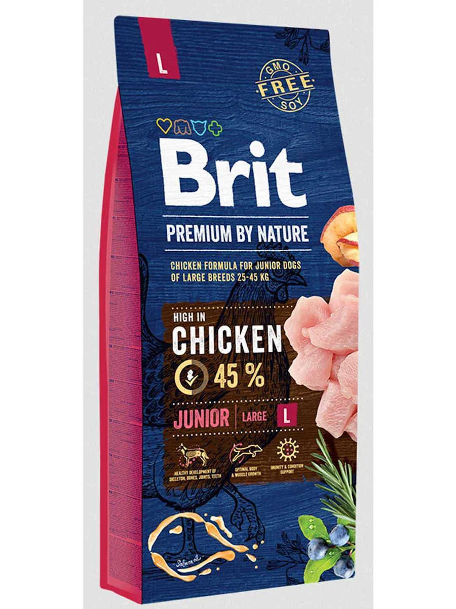 Brit Premium by Nature Junior Large 3kg Ξηρά Τροφή χωρίς Γλουτένη για Κουτάβια Μεγαλόσωμων Φυλών με Κοτόπουλο - Image 1