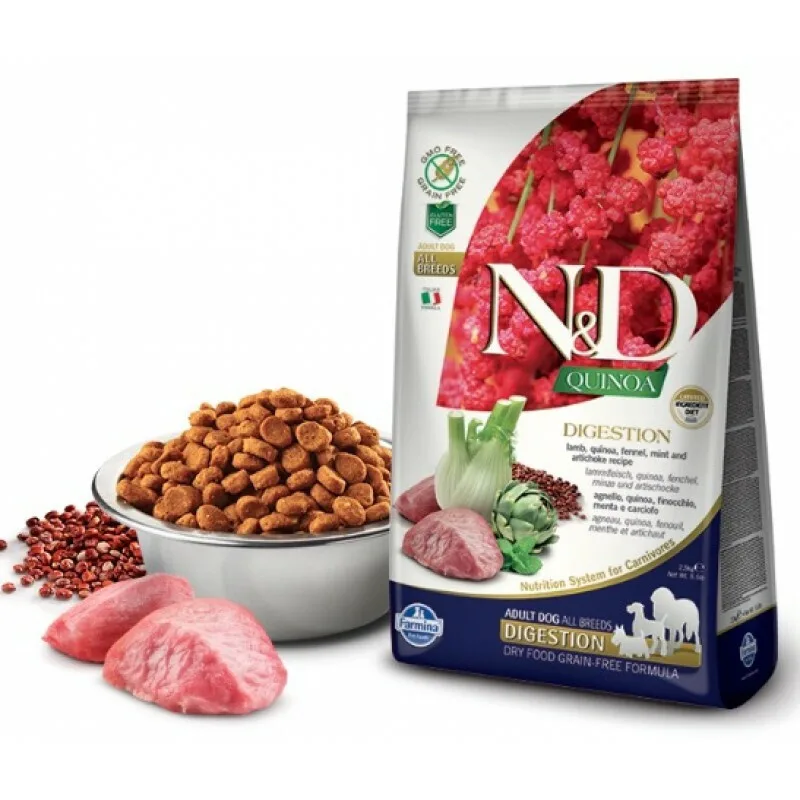 Farmina N&D Quinoa Digestion 0.8kg Ξηρά Τροφή χωρίς Σιτηρά & Γλουτένη για Ενήλικους Σκύλους με Αρνί - Image 1
