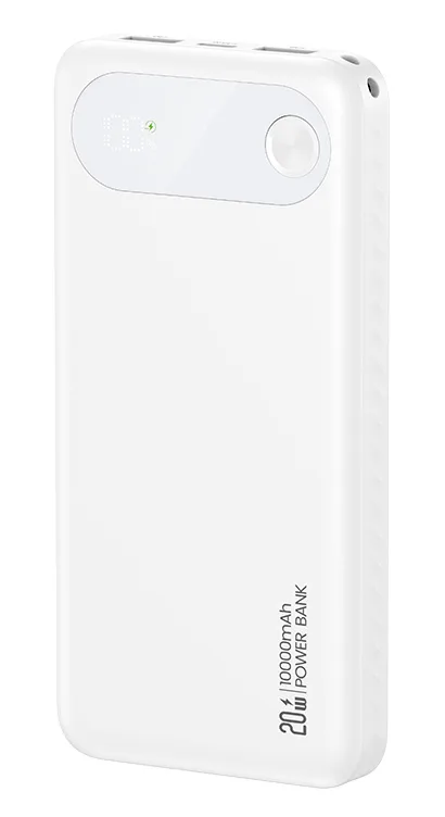 Usams CD249 Power Bank 10000mAh 20W με 2 Θύρες USB-A και Θύρα USB-C Λευκό - Image 1