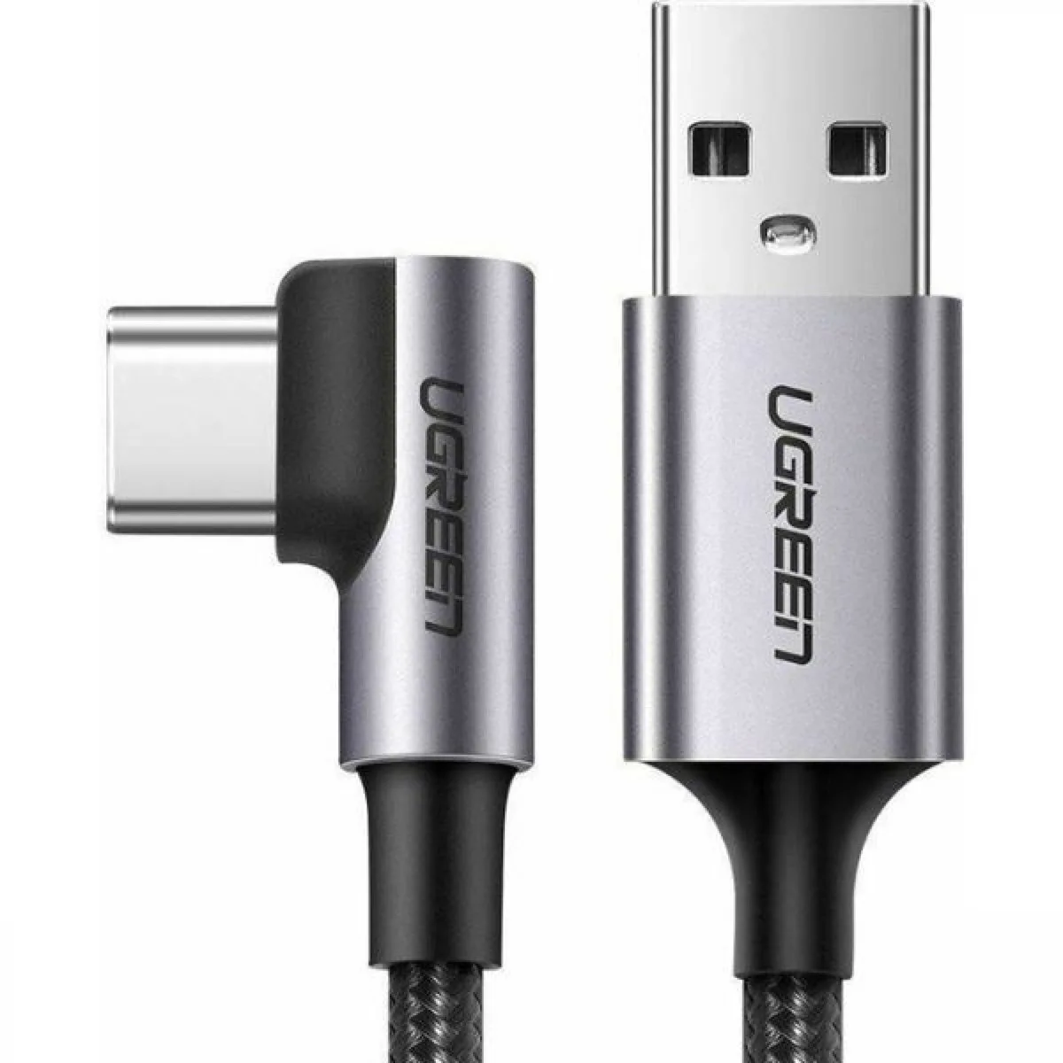 Ugreen Angle (90°) / Braided USB 2.0 Cable USB-C male - USB-A 18W Μαύρο 2m (50942) - Image 1