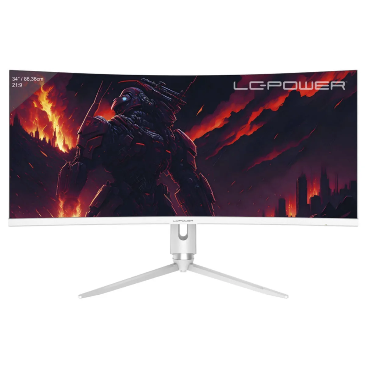 LC-Power LC-M34-Q-C-PRO Ultrawide VA HDR Curved Gaming Monitor 34" QHD 3440x1440 165Hz με Χρόνο Απόκρισης 3ms GTG - Image 1