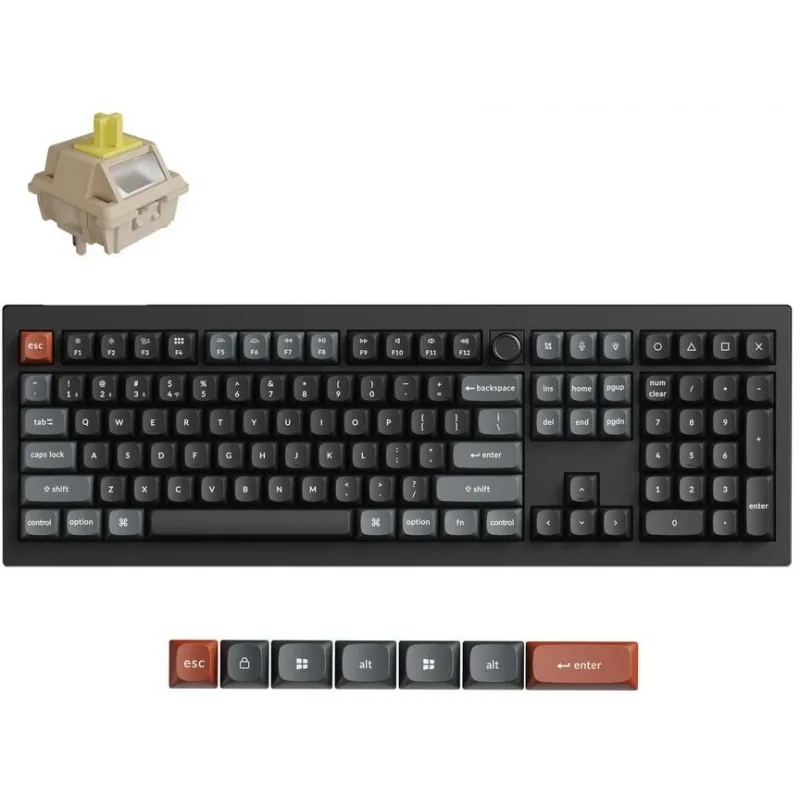 Keychron V6 Ultra 8K V6U-D4 Ασύρματο Gaming Μηχανικό Πληκτρολόγιο με Keychron Silk POM Banana διακόπτες και RGB φωτισμό (Αγγλικό US) - Image 1