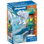 Playmobil Animals & Friends Πολική Αρκούδα Και Φροντιστής για 4 ετών 72090