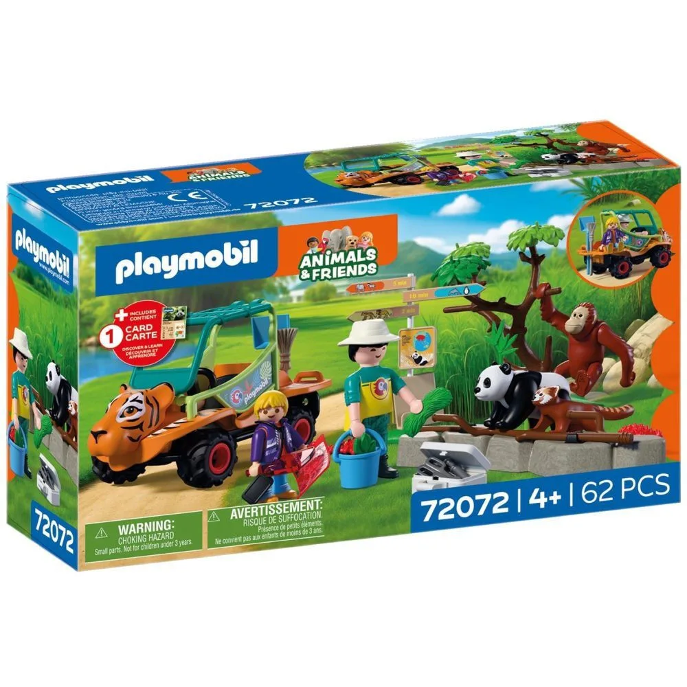 Playmobil Animals & Friends Φροντιστής Ζώων Πάρκου Με Όχημα για 4 ετών 72072 - Image 1