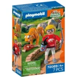 Playmobil Animals & Friends Τίγρης Και Επισκέπτης Πάρκου για 4 ετών 72089
