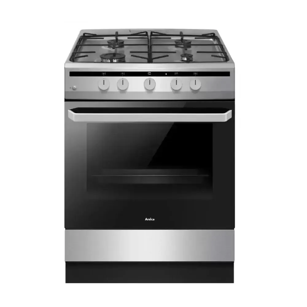 Amica 618GGD4.33HZpFQ(Xx) Κουζίνα Υγραερίου 64lt με Εστίες Υγραερίου Π60εκ. Inox - Image 1