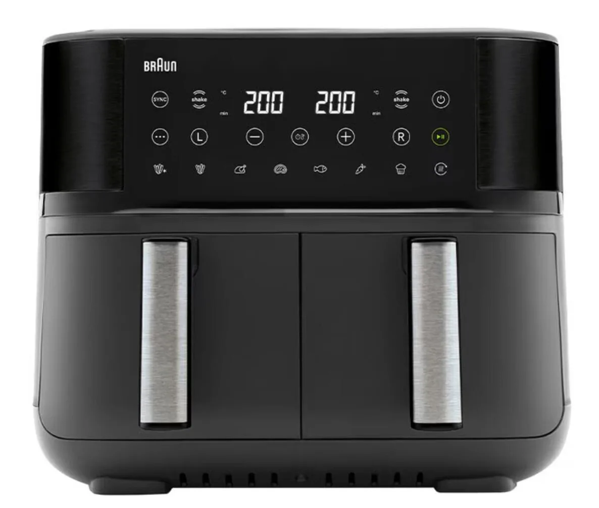 20260304162101_braun_air_fryer_me_diplo_apospomeno_kado_8lt_mayro_2094458 Braun Air Fryer με Διπλό Αποσπώμενο Κάδο 8lt Μαύρο 2094458 - Image 1