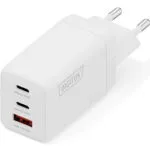 Digitus Φορτιστής Χωρίς Καλώδιο GaN με 2 Θύρες USB-A και Θύρα USB-C 67W Power Delivery Λευκός (DA-10303)