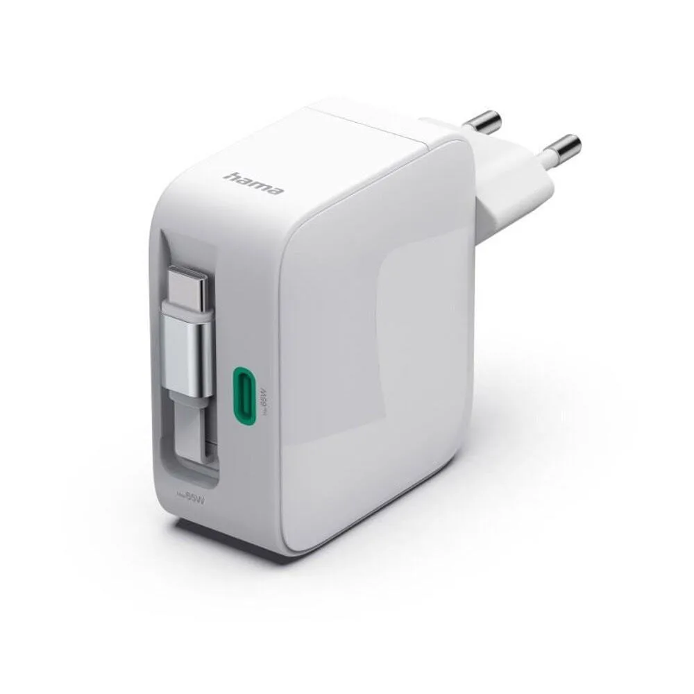 HAMA Φορτιστής Χωρίς Καλώδιο GaN με Θύρα USB-C 65W Power Delivery / Quick Charge 3.0 Λευκός (00201957) - Image 1