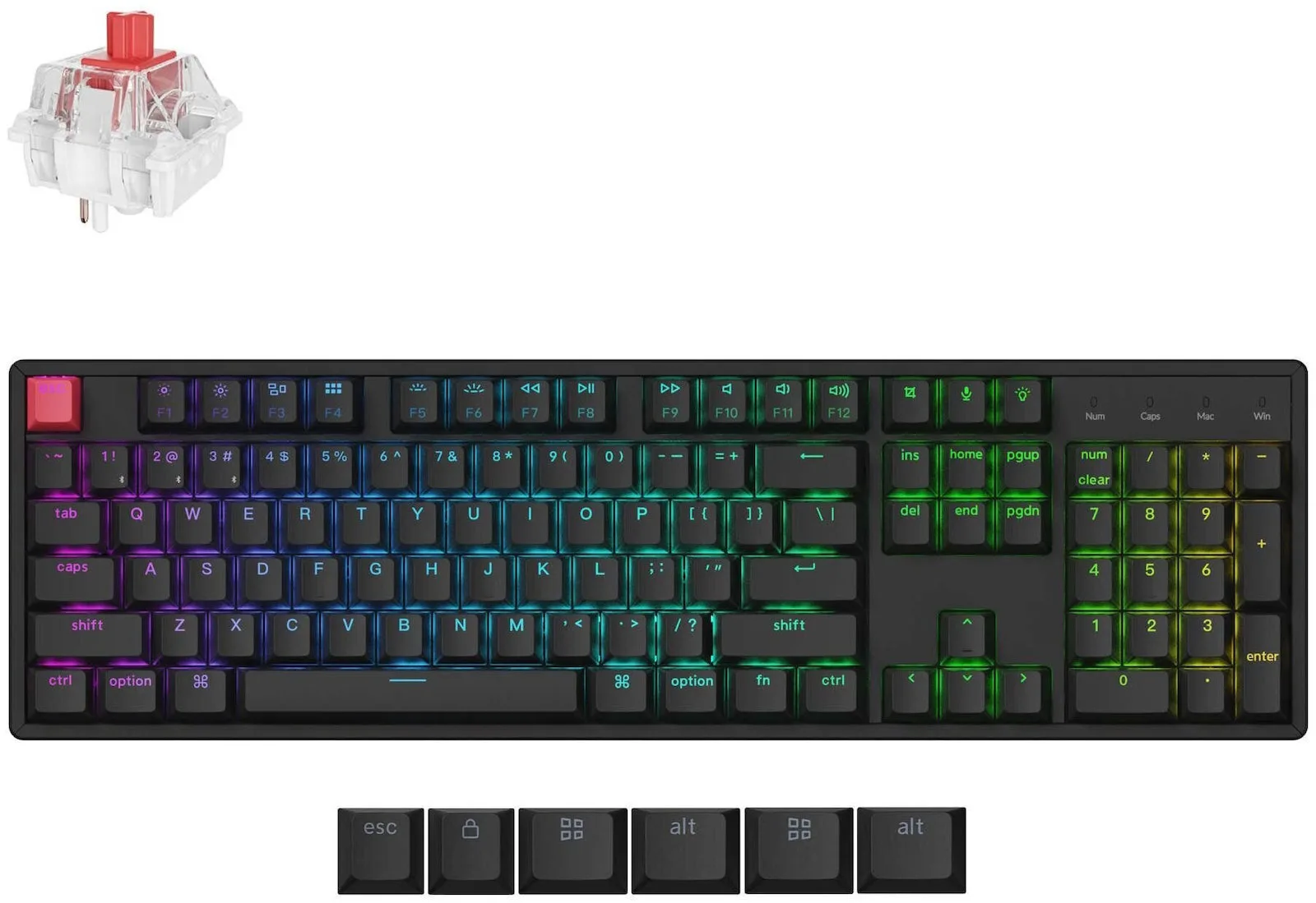 Keychron K10 V2 K10X-J1 Ασύρματο Gaming Μηχανικό Πληκτρολόγιο με RGB φωτισμό (Αγγλικό US) - Image 1