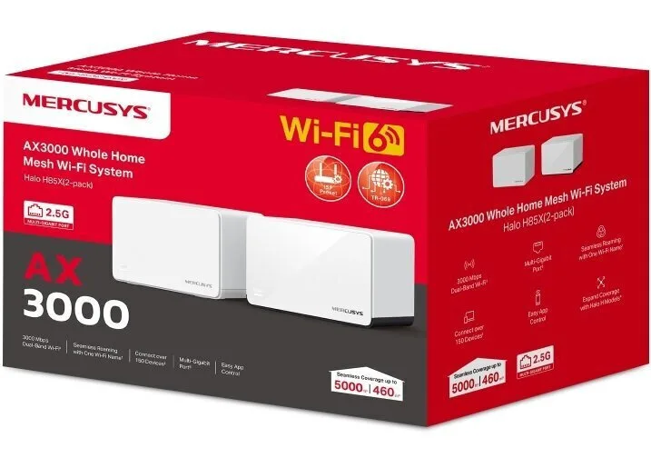 20260310110115_mercusys_halo_h85x_wifi_mesh_network_access_point_wi_fi_6_dual_band_2_4_5ghz_se_diplo_kit Mercusys Halo H85X WiFi Mesh Network Access Point Wi‑Fi 6 Dual Band (2.4 & 5GHz) σε Διπλό Kit - Image 1