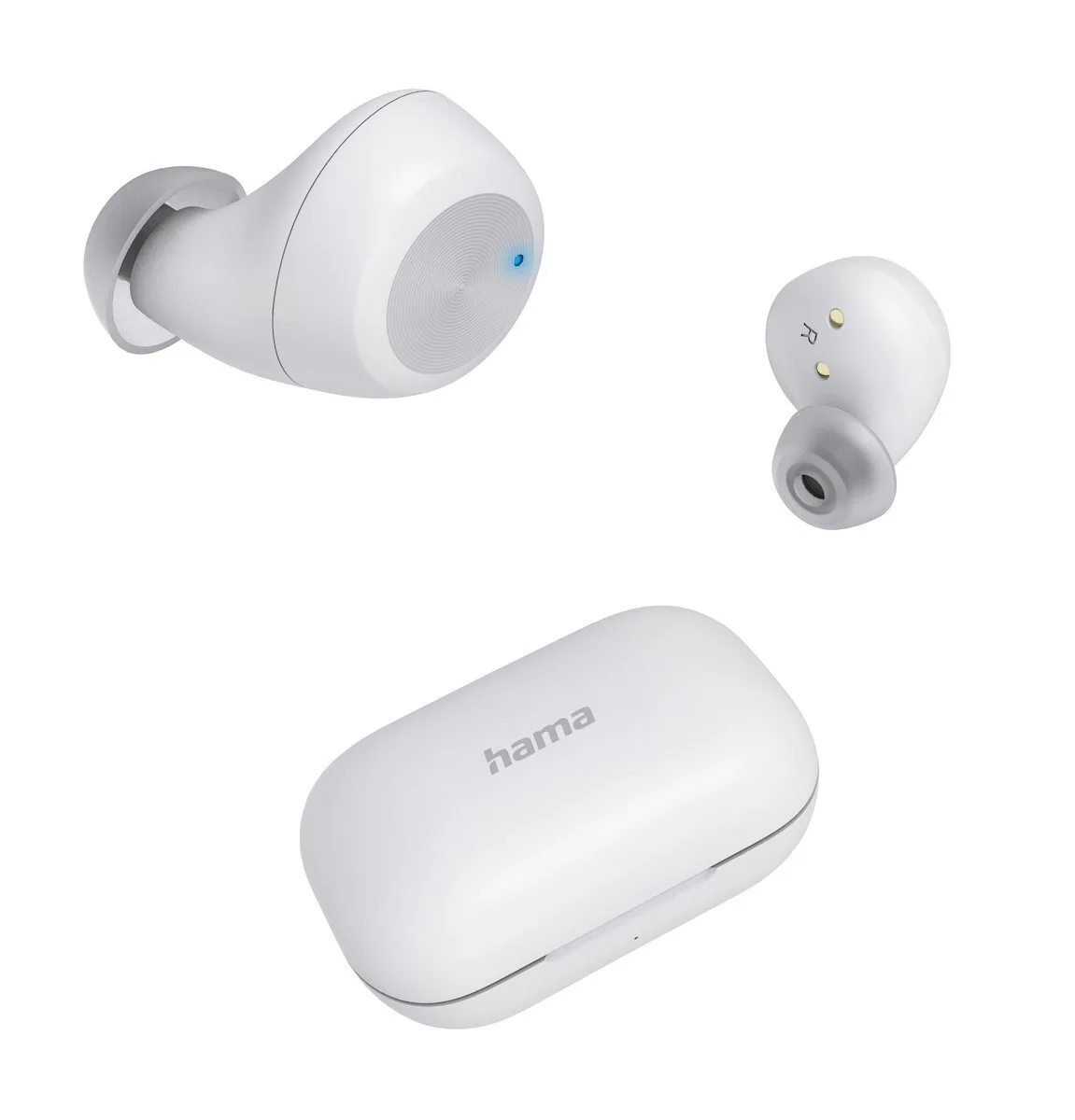 HAMA Spirit Chop II In-ear Bluetooth Handsfree Ακουστικά με Αντοχή στον Ιδρώτα και Θήκη Φόρτισης Λευκά - Image 1