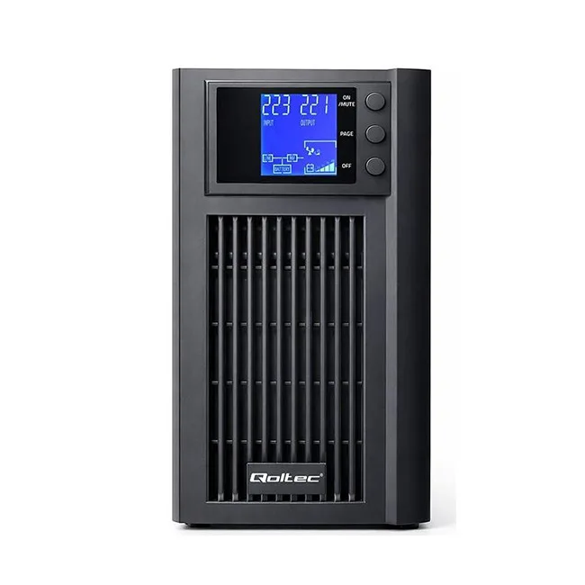 Qoltec UPS On-Line 3000VA 2400W με 2 Schuko Πρίζες - Image 1