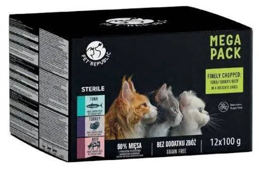 Pet Republic Υγρή Τροφή για Γάτες σε Φακελάκι με Μοσχάρι 12x100gr - Image 1