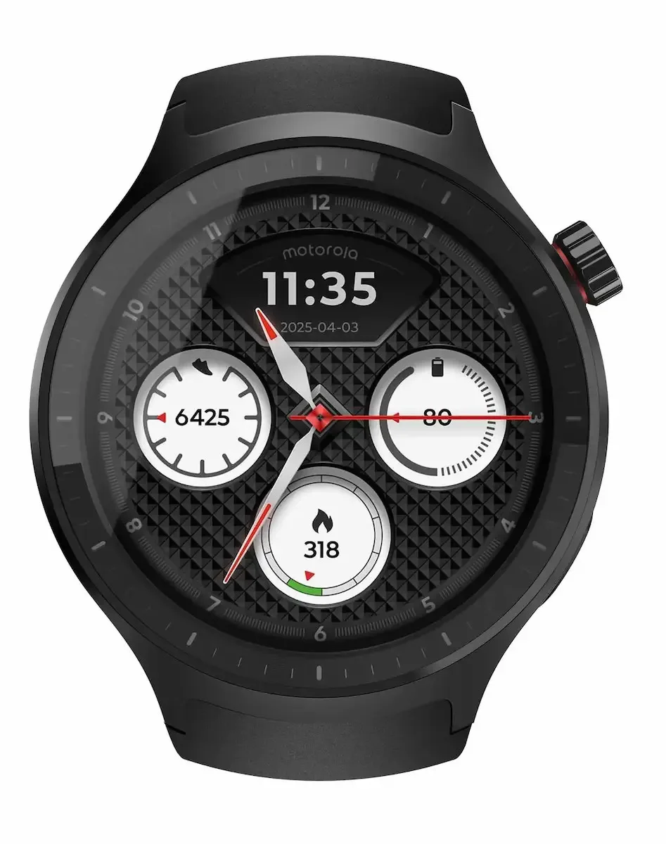 Motorola Moto Watch Aluminium 47mm με Παλμογράφο (Matte Black with PANTONE Volcanic Ash Band) - Image 1