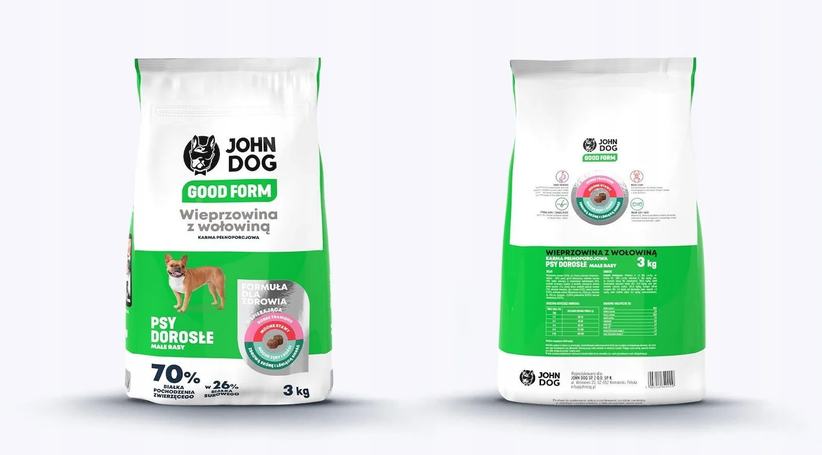 John Dog Good Form 3kg Ξηρά Τροφή Σκύλων Μικρόσωμων Φυλών με Χοιρινό και Βοδινό - Image 1